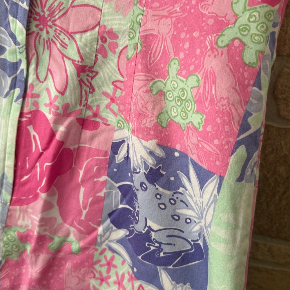 Lilly Pulitzer Krista Y2K Patchwork Print Sleeveless Dress 10 White Label - Picture 7 of 7
